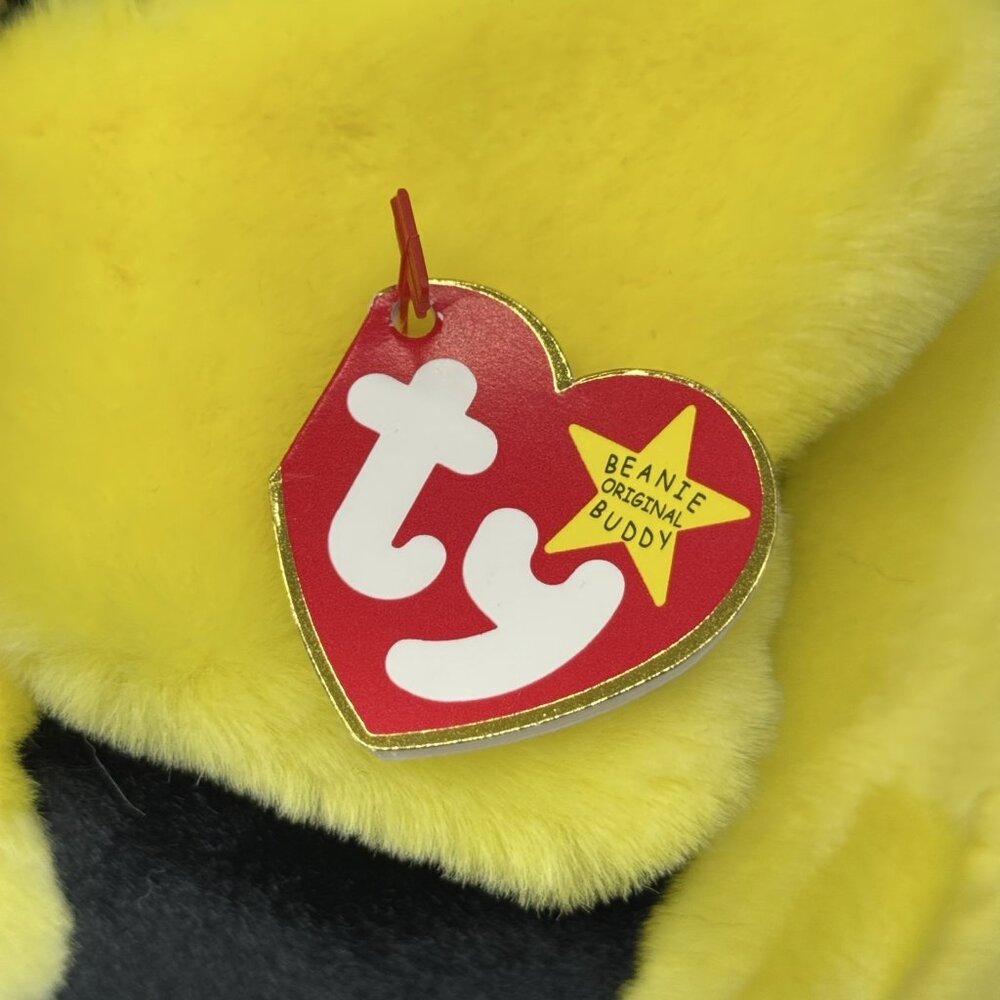 Bubbles Fish Plush Yellow Black Stripe TY Beanie Buddies 1998 Stuffed Toy 10.5" - Picture 6 of 11